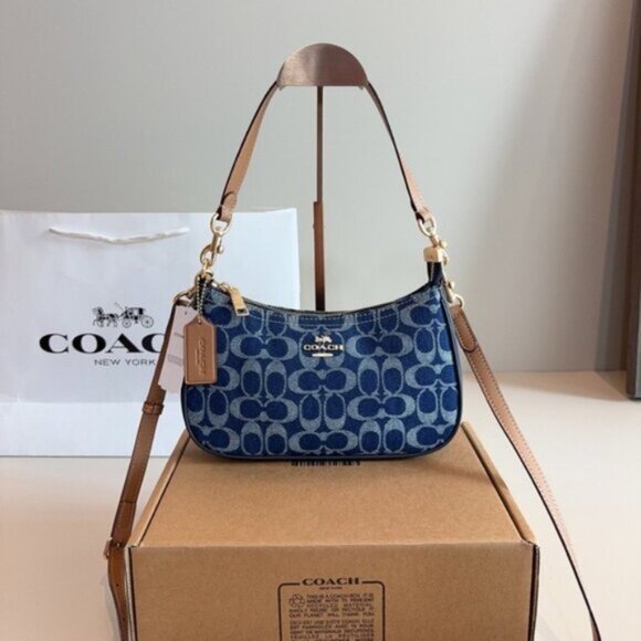 💎 Coach Teri Crossbody Bag Denim - Picture 1 of 9